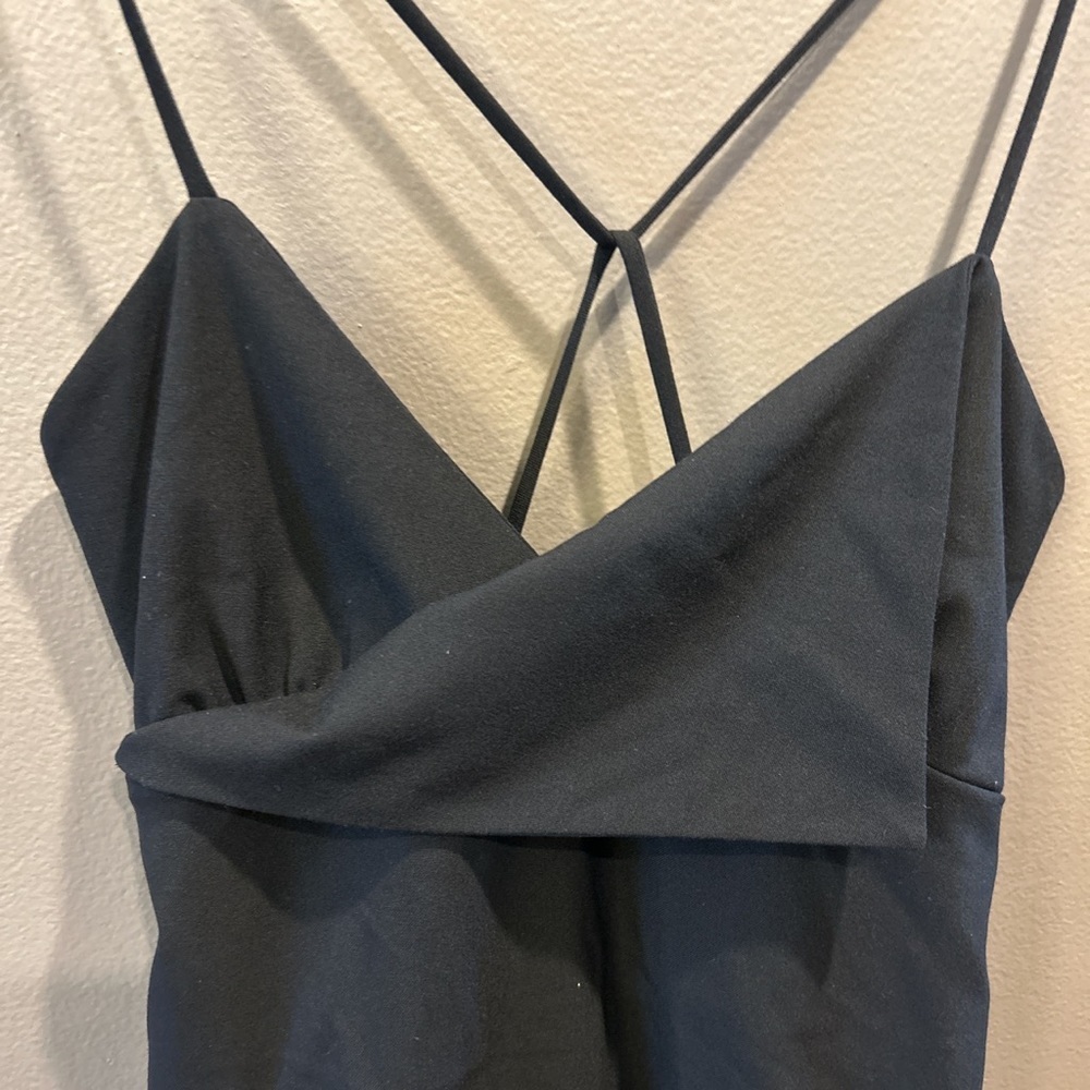 Zara Surplice Black Dress NWT medium - Picture 3 of 7